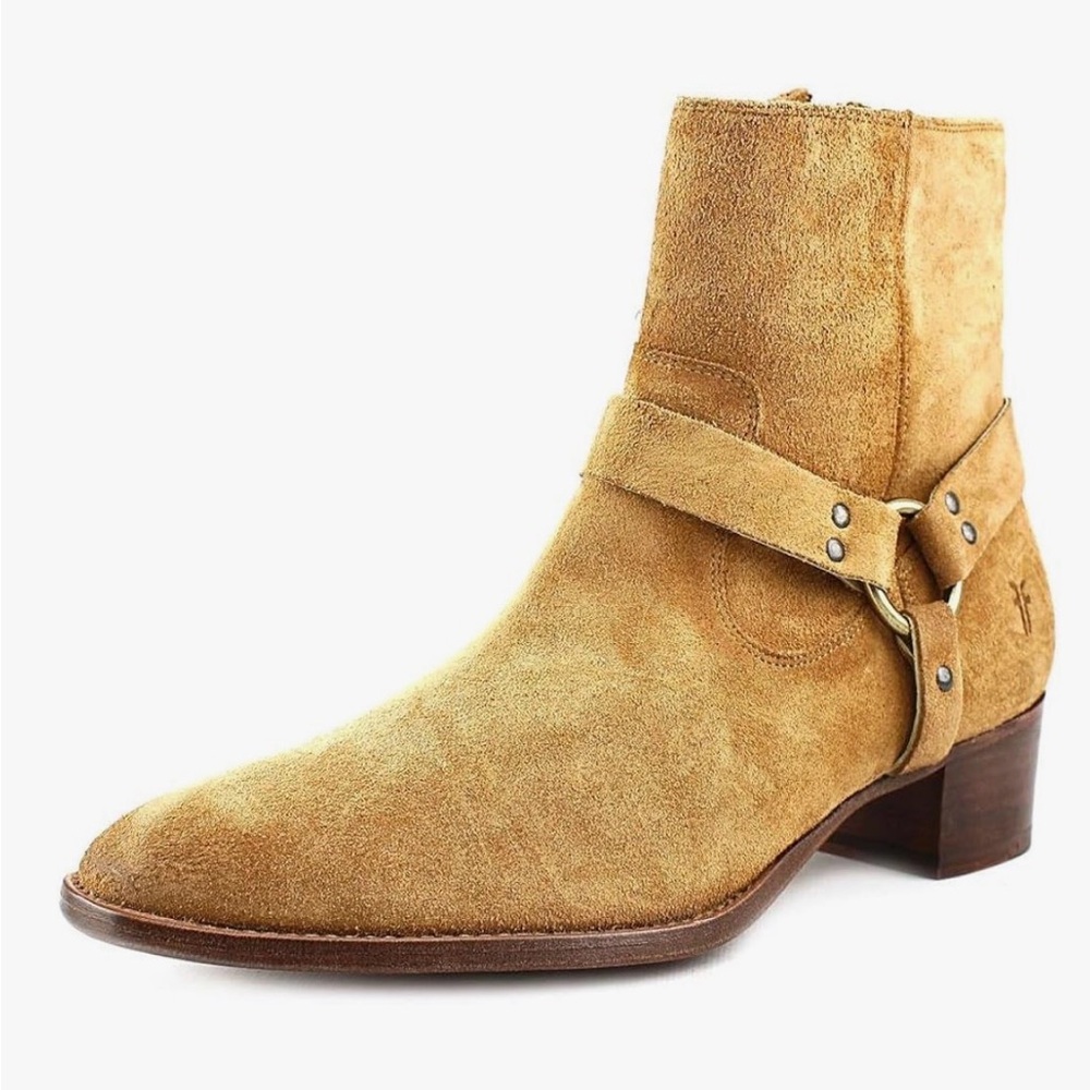 Women’s Suede Harness Ankle Boot - Tan